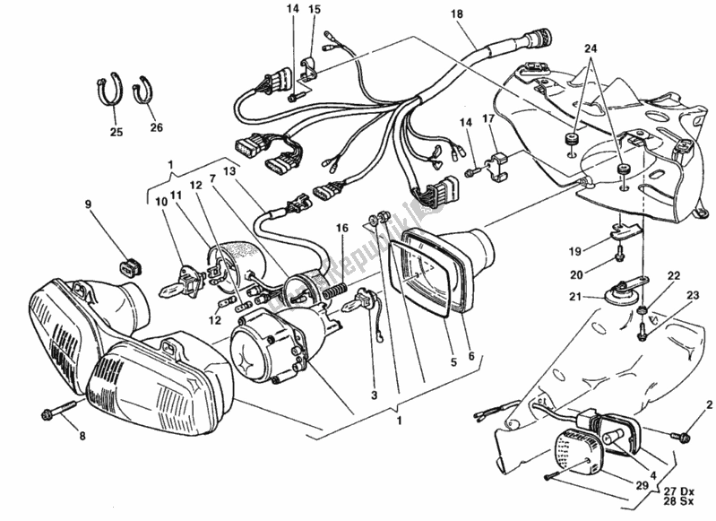 Todas las partes para Faro de Ducati Superbike 916 Senna 1998